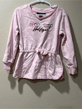 Tommy Hilfiger Light Pink Heart Logo Tie-Waist Sweatshirt